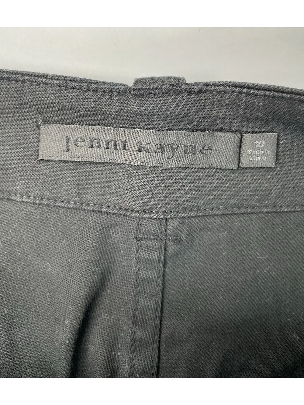 Jenni Kayne Ranger Black Cotton Twill Utility Pants Straight Leg Size 10